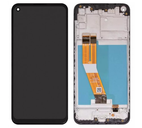 Дисплей для Samsung A115 Galaxy A11, M115 Galaxy M11, чорний, з рамкою, Copy