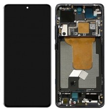 Дисплей для Xiaomi 12, 12S, 12X, черный, с рамкой, серый (Gray), Оригинал (переклеено стекло), 2112123AC, 2112123AG, 2206123SC, 2201123G, 2201123C