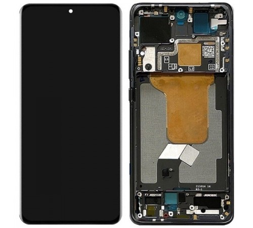 Дисплей для Xiaomi 12, 12S, 12X, черный, с рамкой, серый (Gray), Оригинал (переклеено стекло), 2112123AC, 2112123AG, 2206123SC, 2201123G, 2201123C