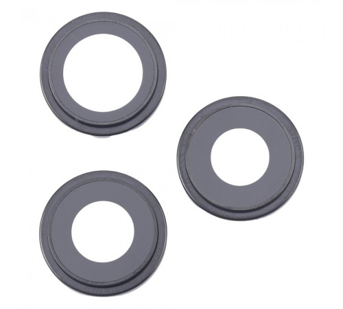 Скло камери для iPhone 16 Pro, 16 Pro Max, чорне, з рамкою, комплект 3 шт.