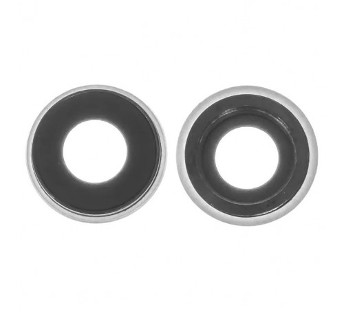 Скло камери для iPhone XR, біле, з рамкою