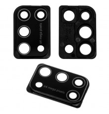 Стекло камеры для Samsung M315 Galaxy M31, черное, с рамкой