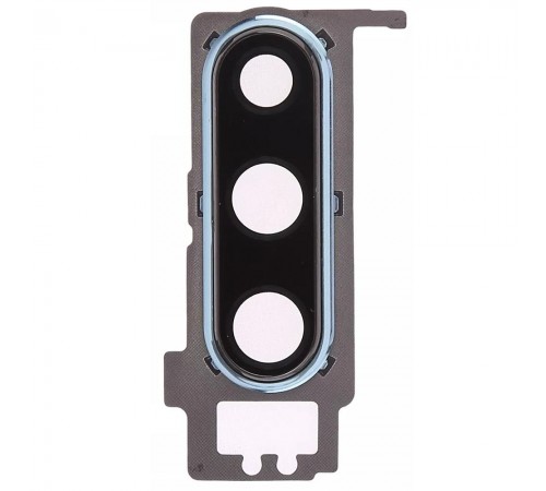 Скло камери для Huawei P30, синє (Aurora Blue), з рамкою