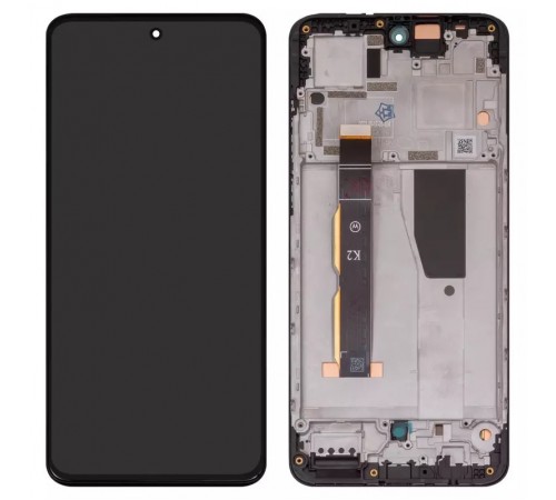 Дисплей для Motorola Moto G84, чорний, з рамкою, Original (PRC), XT2347