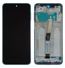 Дисплей для Xiaomi Redmi Note 9 Pro, Redmi Note 9S, синий (Aurora Blue), с рамкой, Original (PRC)