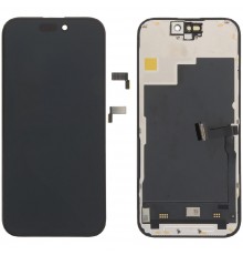 Дисплей для iPhone 15 Pro, черный, с рамкой, Copy, (TFT), RJ