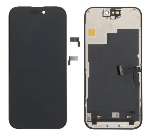 Дисплей для iPhone 15 Pro, черный, с рамкой, Copy, (TFT), RJ