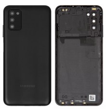 Задняя панель корпуса для Samsung A037F Galaxy A03s, черная + стекло камеры