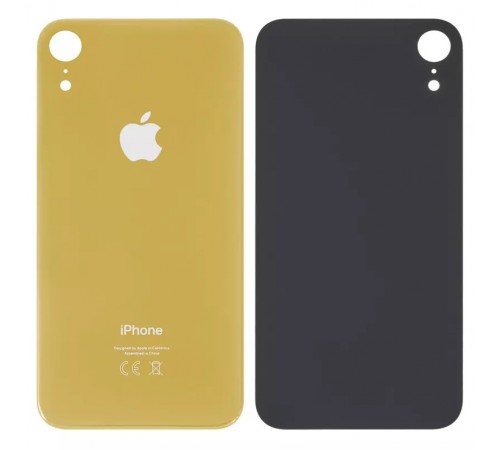 Задняя панель корпуса для iPhone XR, желтая, не нужно снимать стекло камеры, big hole