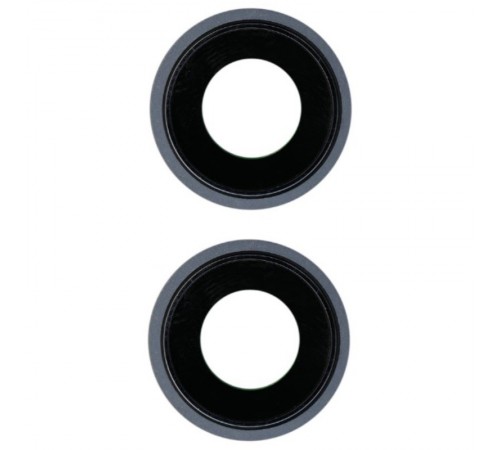 Стекло камеры для iPhone 15, iPhone 15 Plus, черное, с рамкой, комплект 2 шт.