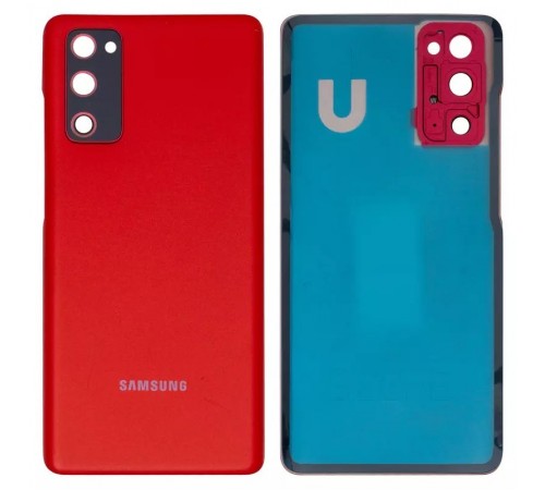 Задня панель корпусу для Samsung G780 Galaxy S20 FE, G781 Galaxy S20 FE 5G, червона (Cloud Red) + скло камери
