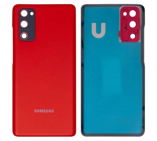 Задняя панель корпуса для Samsung G780 Galaxy S20 FE, G781 Galaxy S20 FE 5G, красная (Cloud Red) + стекло камеры Задняя панель корпуса для Samsung G780 Galaxy S20 FE, G781 Galaxy S20 FE 5G, красная (Cloud Red) + стекло камеры