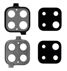 Скло камери для Huawei P40 Lite, чорне, з рамкою