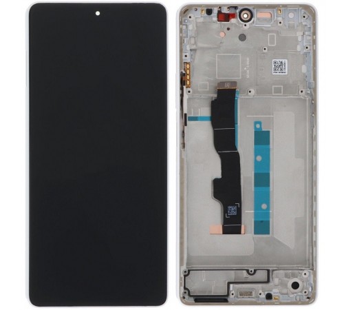 Дисплей для Xiaomi Redmi Note 13 5G, білий (Arctic White), з рамкою, Copy (TFT)