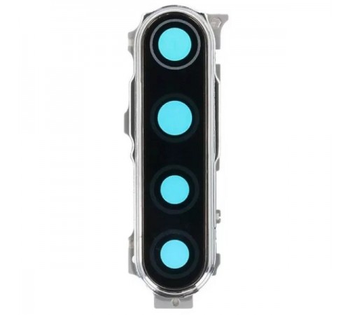 Стекло камеры для Xiaomi Redmi Note 8, белое, с рамкой