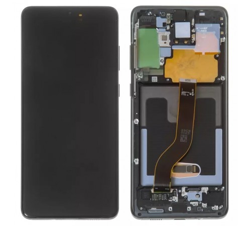 Дисплей для Samsung G985 Galaxy S20 Plus, G986 Galaxy S20 Plus 5G, черный, с фронтальной камерой, с рамкой, Original (PRC), cosmic black
