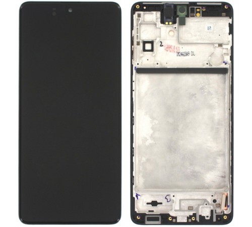 Дисплей для Samsung M515 Galaxy M51, чорний, з рамкою, Copy (TFT)