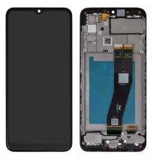 Дисплей для Samsung A025G Galaxy A02s, M025 Galaxy M02s, черный, с рамкой, Original (PRC), c черным шлейфом, (163x72,5 mm)
