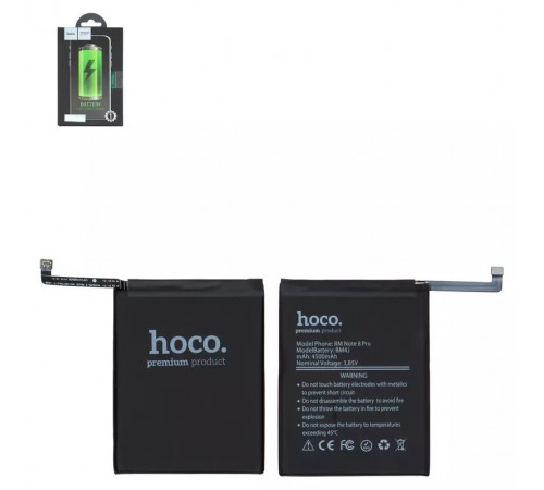 Аккумулятор Hoco BM4J для Xiaomi Redmi Note 8 Pro, Li-Polymer, 3,85 B, 4500 мАч, M1906G7I, M1906G7G Аккумулятор Hoco BM4J для Xiaomi Redmi Note 8 Pro, Li-Polymer, 3,85 B, 4500 мАч, M1906G7I, M1906G7G