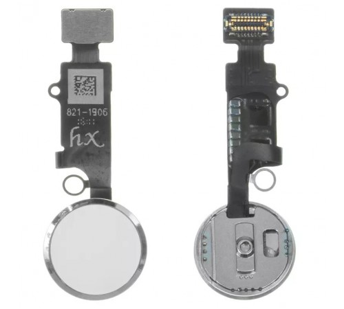 Шлейф для iPhone 7, iPhone 7 Plus, iPhone 8, iPhone 8 Plus, iPhone SE 2020, кнопки Home, білий, з пластиком, без сканера відбитків пальців (без Touch ID), HX, 5th gen