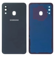 Задняя панель корпуса для Samsung A305F/DS Galaxy A30, черная + стекло камеры