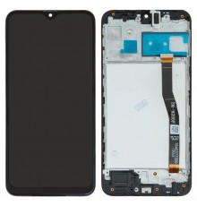 Дисплей для Samsung M205 Galaxy M20, черный, с рамкой, Оригинал (переклеено стекло)