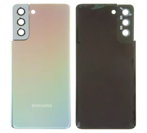 Задняя панель корпуса для Samsung G996 Galaxy S21 Plus 5G, серебристая (Phantom Silver) + стекло камеры