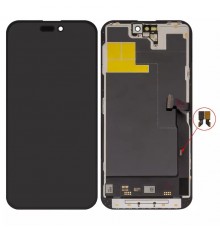 Дисплей для iPhone 14 Pro Max, черный, с рамкой, High Copy (OLED), OEM soft