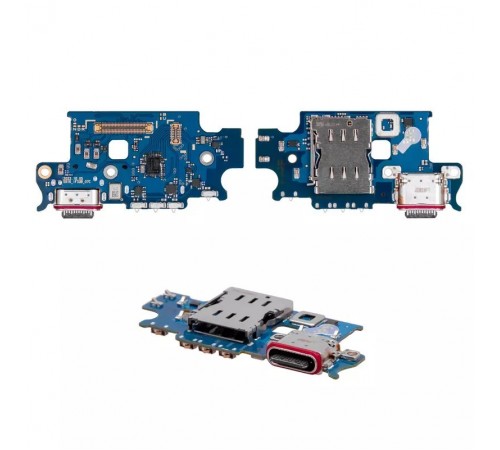 Шлейф для Samsung S916 Galaxy S23 Plus, микрофона, коннектора зарядки, Sim коннекторов, Original (PRC), плата зарядки