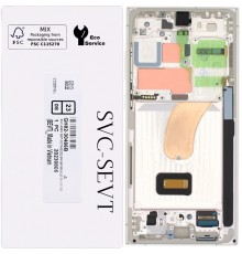 Дисплей для Samsung S918 Galaxy S23 Ultra, золотистый (Cream), с рамкой, Original, сервисная упаковка, #GH82-30466B