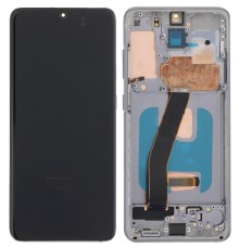 Дисплей для Samsung G980 Galaxy S20, G981 Galaxy S20 5G, белый (Cloud White), с рамкой, High Copy (OLED)