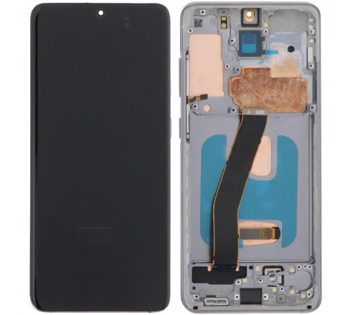 Дисплей для Samsung G980 Galaxy S20, G981 Galaxy S20 5G, белый (Cloud White), с рамкой, High Copy (OLED)