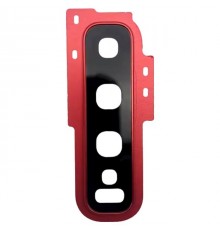 Скло камери для Samsung G973 Galaxy S10, червоне (Cardinal Red), з рамкою