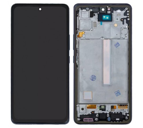 Дисплей для Samsung A536 Galaxy A53 5G, черный, на версии Android 14 и выше работать не будет!, с рамкой, High Copy original LCD size, (OLED)