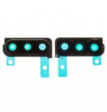 Скло камери для Samsung A307 Galaxy A30s, чорне, з рамкою