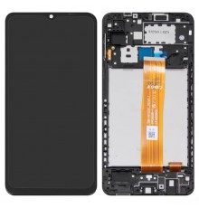 Дисплей для Samsung A125F Galaxy A12, черный, с рамкой, Оригинал (переклеено стекло), A125F_REV0.1 FPC6509-1