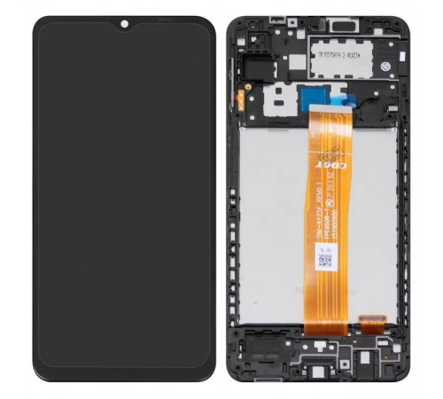 Дисплей для Samsung A125F Galaxy A12, черный, с рамкой, Оригинал (переклеено стекло), A125F_REV0.1 FPC6509-1