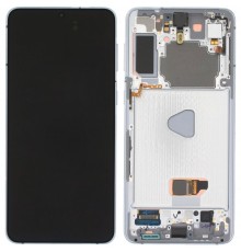 Дисплей для Samsung G996 Galaxy S21 Plus 5G, серебристый (Phantom Silver), с рамкой, High Copy (OLED)