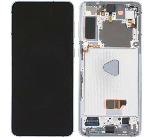 Дисплей для Samsung G996 Galaxy S21 Plus 5G, сріблястий (Phantom Silver), з рамкою, High Copy (OLED)