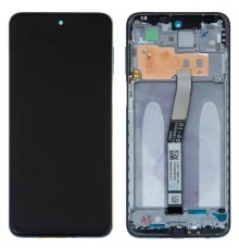 Дисплей для Xiaomi Redmi Note 9 Pro, Redmi Note 9S, сірий (Interstellar Gray), з рамкою, Оригінал (переклеєне скло), M2003J6B2G, M2003J6A1G