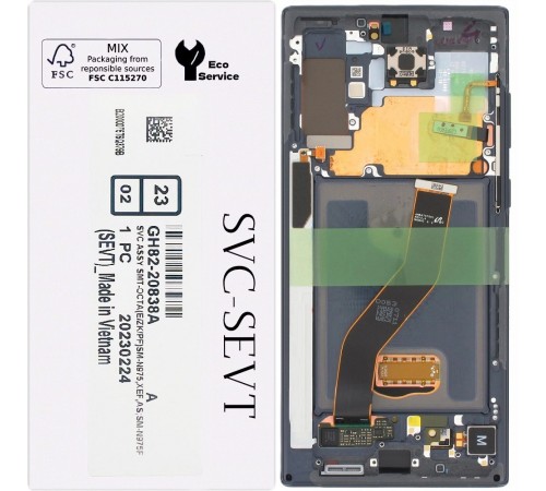 Дисплей для Samsung N975F Galaxy Note 10 Plus, черный (Aura Black), с рамкой, Original, сервисная упаковка, #GH82-20838A Дисплей для Samsung N975F Galaxy Note 10 Plus, черный (Aura Black), с рамкой, Original, сервисная упаковка, #GH82-20838A