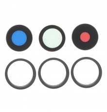 Стекло камеры для iPhone 15 Pro, черное, с рамкой, комплект 3 шт.