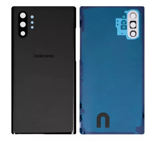 Задняя панель корпуса для Samsung N975F Galaxy Note 10 Plus, черная (Aura Black) + стекло камеры Задняя панель корпуса для Samsung N975F Galaxy Note 10 Plus, черная (Aura Black) + стекло камеры