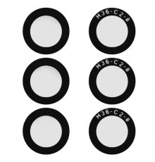 Стекло камеры для Samsung A047 Galaxy A04s, черное, без рамки, комплект 3 шт.