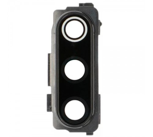 Скло камери для Xiaomi Mi 9, чорне (Piano Black), з рамкою