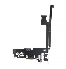 Шлейф для iPhone 12 Pro Max, конектора зарядки, золотистий, з мікрофоном, з компонентами, Original (PRC)