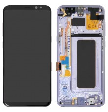 Дисплей для Samsung G955 Galaxy S8 Plus, серый, с рамкой, Original, сервисная упаковка, orchid gray, #GH97-20470C/GH97-20564C/GH97-20565C
