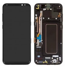 Дисплей для Samsung G955 Galaxy S8 Plus, черный, с рамкой, Original (PRC), midnight black