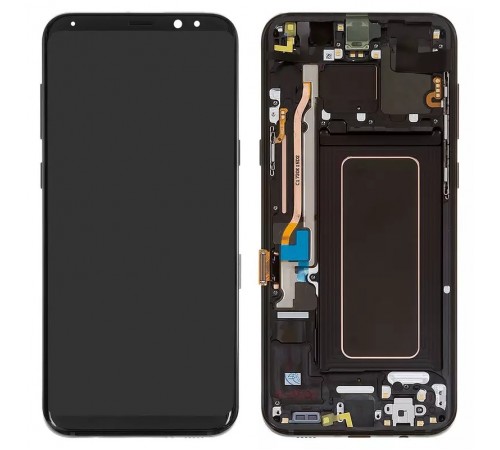 Дисплей для Samsung G955 Galaxy S8 Plus, черный, с рамкой, Original (PRC), midnight black
