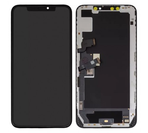Дисплей для iPhone XS Max, черный, с рамкой, High Copy (OLED), Self-welded OEM soft